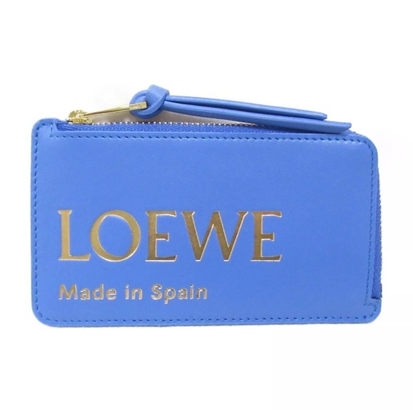 Loewe NIB embossed seaside blue coin cardholder $450 - Picture 1 of 9